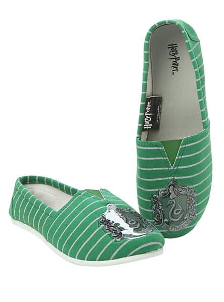 Harry Potter Slytherin Canvas Slip On Shoes