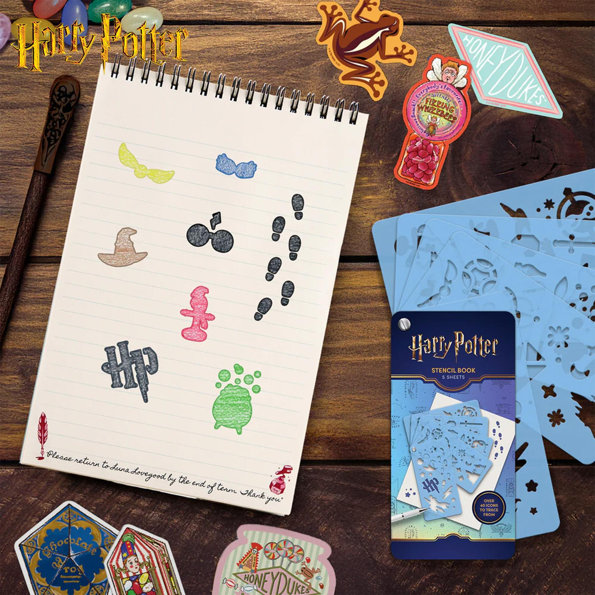 Harry Potter 5-Page Stencil Book