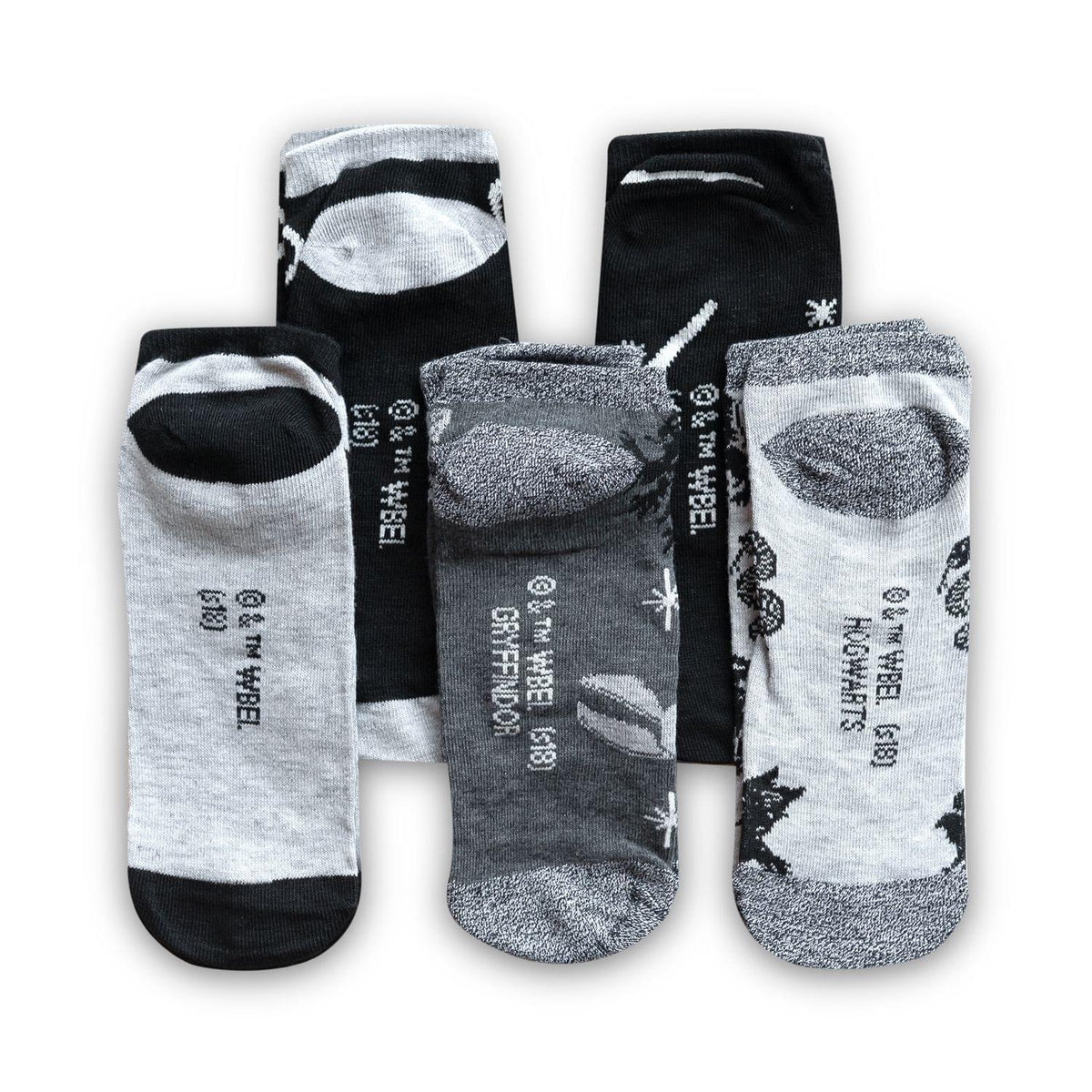 Harry Potter Black & Grey Adult Ankle Socks - 5-Pack