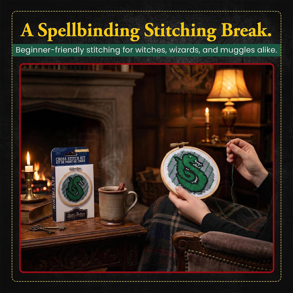 Harry Potter Slytherin Cross Stitch Embroidery Kit