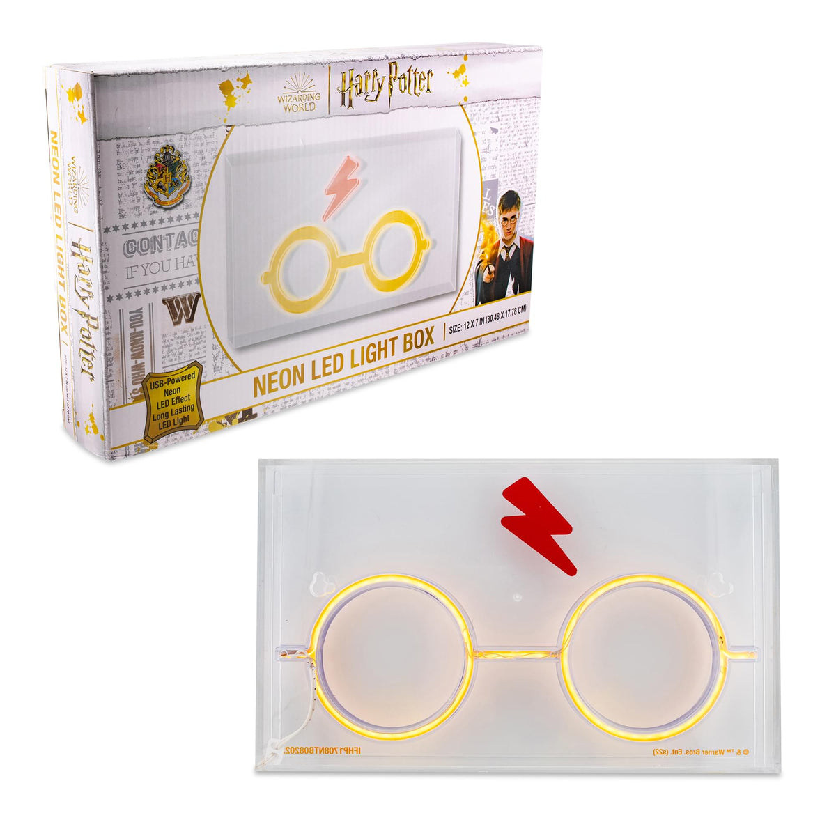 Harry Potter Scar And Glasses Neon LED Mood Light | 12 x 7 Inches