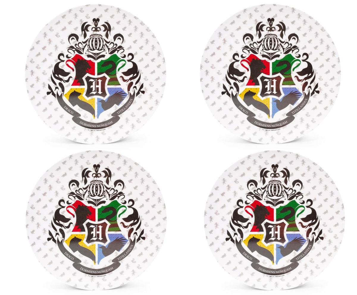 Harry Potter Hogwarts Crest 10-Inch Melamine Dinner Plates | Set of 4