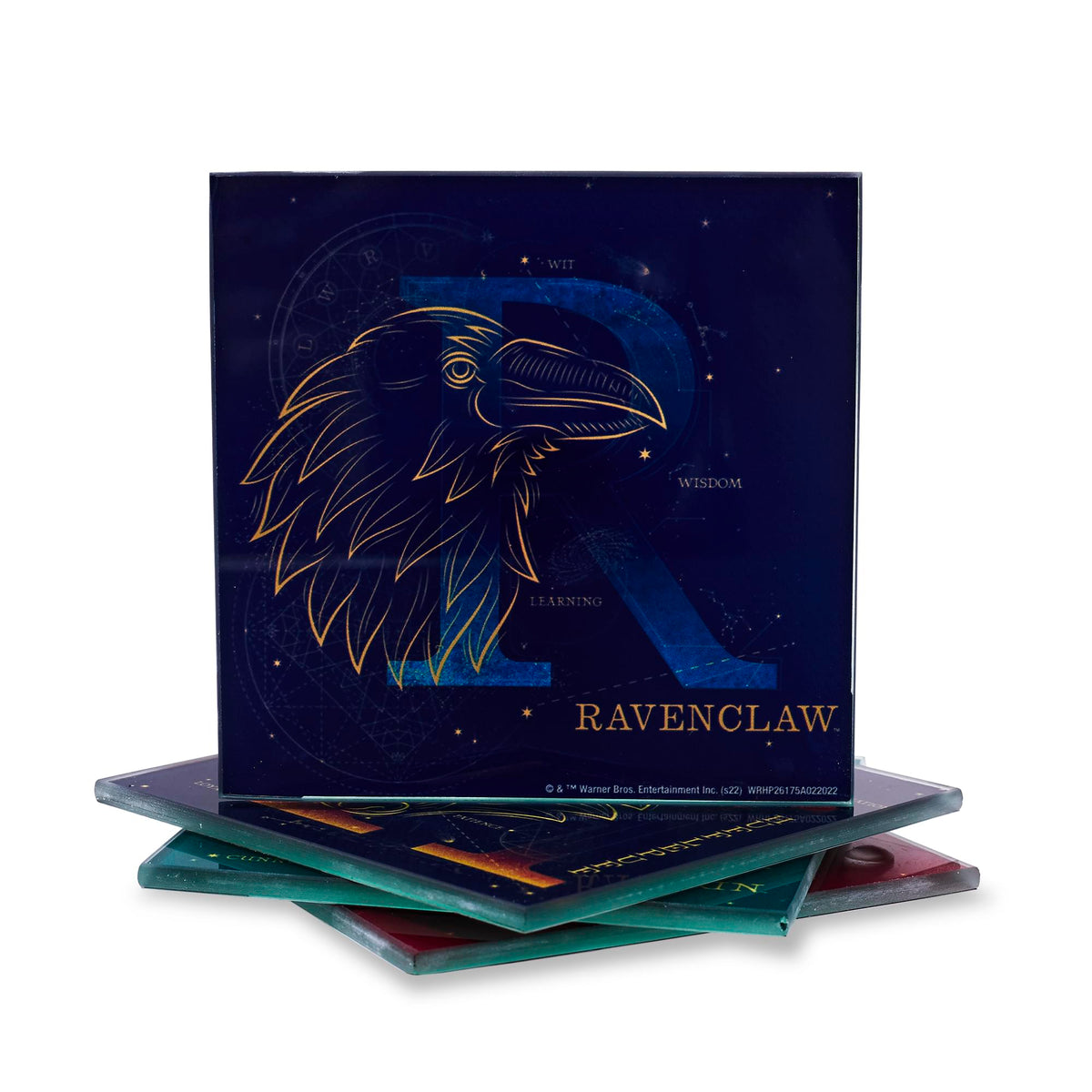 Harry Potter House Constellations 4-Piece Glass Coaster Set | 4 x 4 Inches