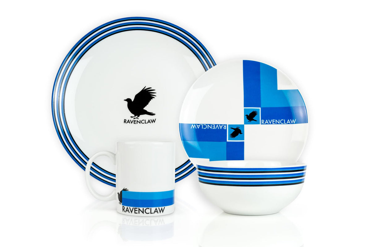Harry Potter Ravenclaw 16-Piece Porcelain Dinnerware Set | Plates, Bowls & Mugs