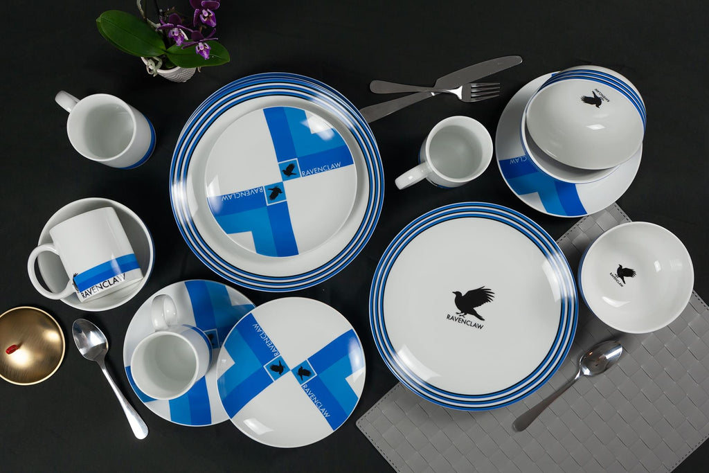 Harry Potter Ravenclaw 16-Piece Porcelain Dinnerware Set | Plates, Bowls & Mugs