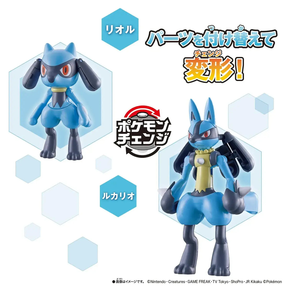 Bandai Pokemon Change Riolu Lucario Figure Collectible Ages 6+