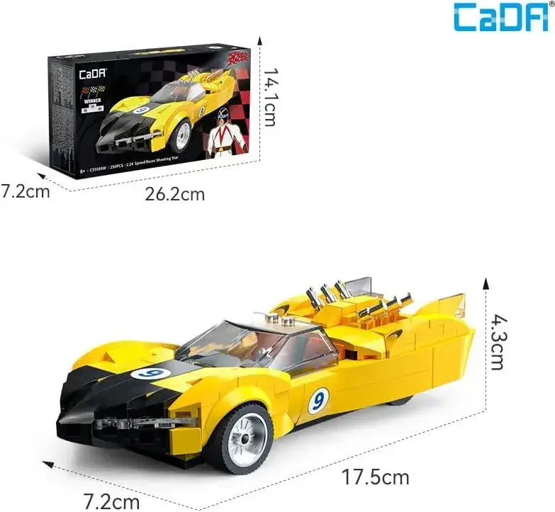 CaDA Shooting Star Heat Speed Racer Building Block Kit 175mm Yellow