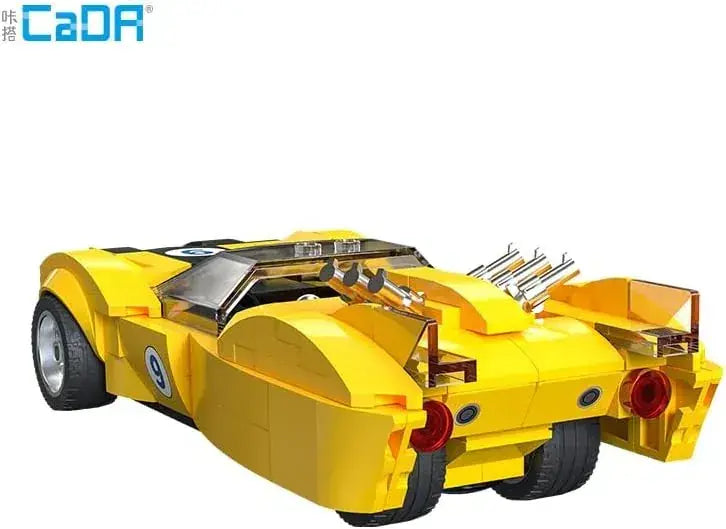 CaDA Shooting Star Heat Speed Racer Building Block Kit 175mm Yellow