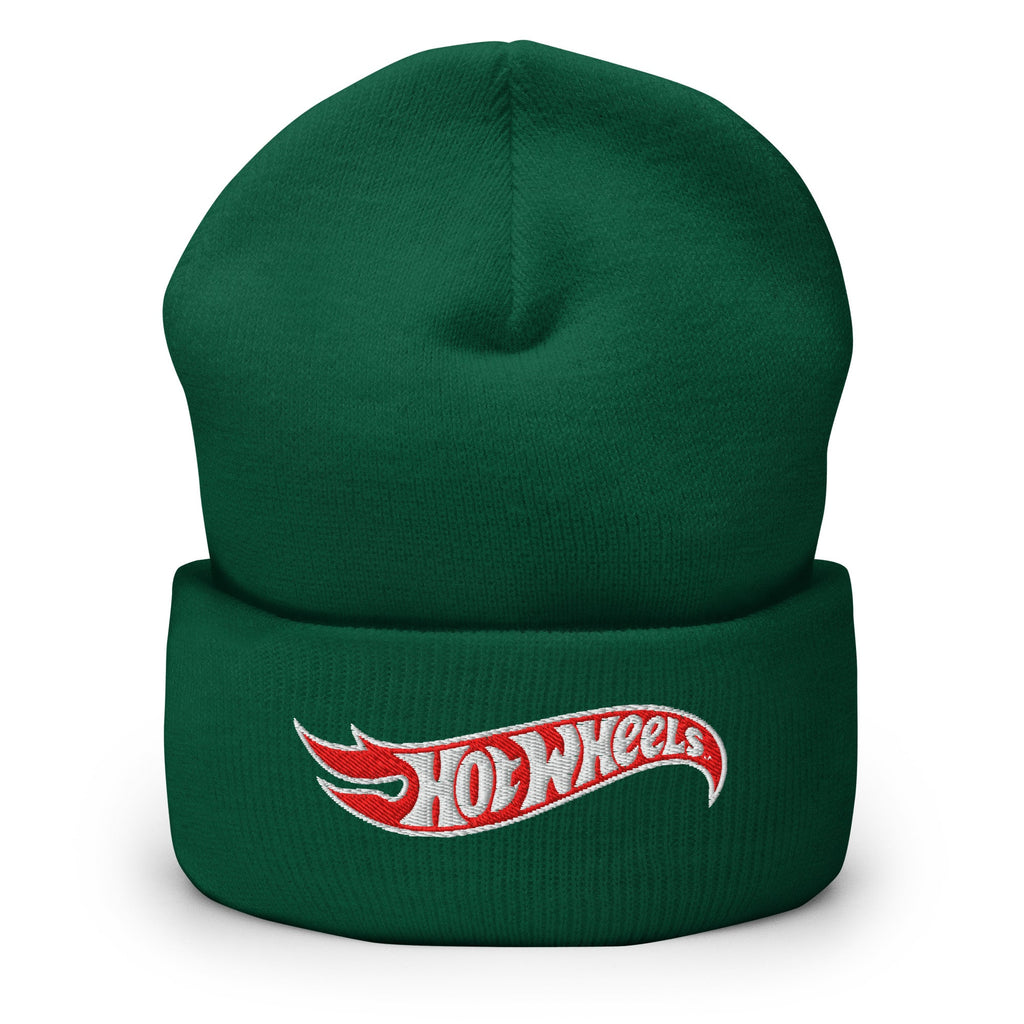 Hot Wheels Logo Green Cuffed Beanie