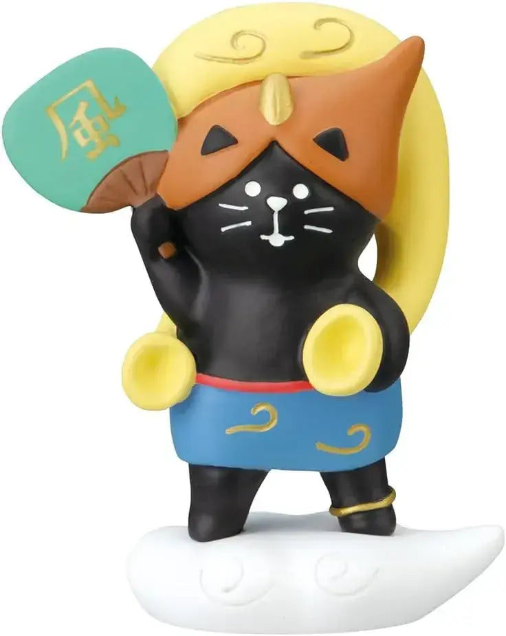 Decole Fujin Cat Black Miniature Figurine Display 3 x 5.7 x 7 cm