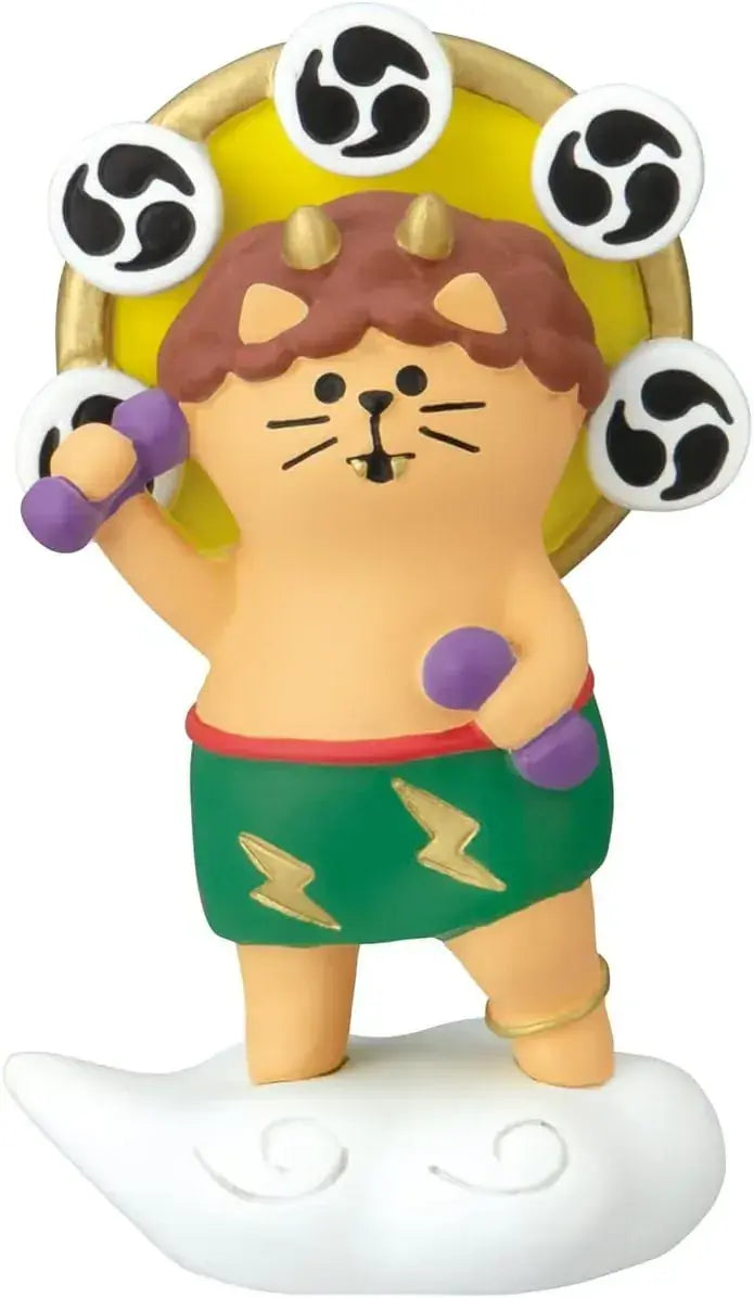 Decole Thunder God Cat Figurine Gold Sunlight Decor 46x30x73mm