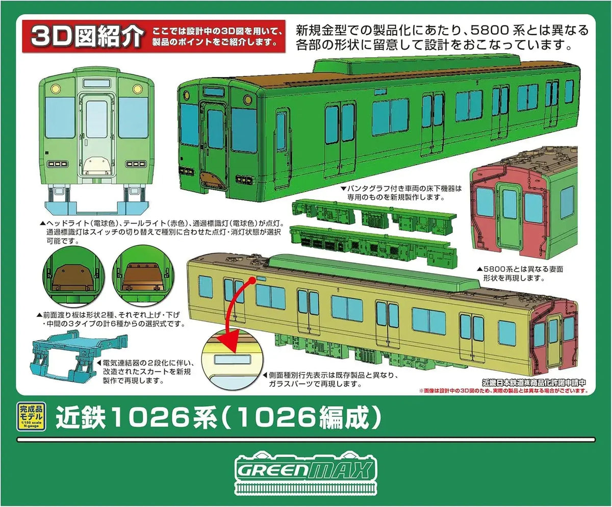 Greenmax 32215 Gauge Kinryu 1026 Series 6-Car N Scale Train Set