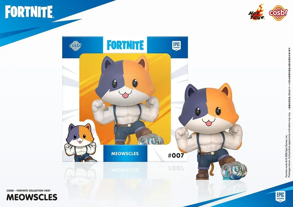 Hot Toys Fortnite Meowscles Cosbi Mini Figure, 8 cm Collectible