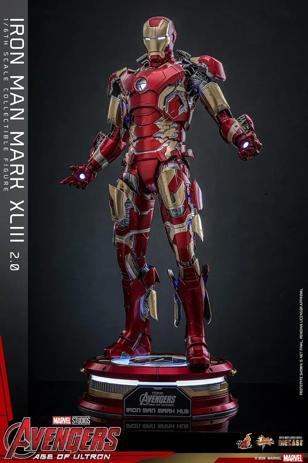 Hot Toys Iron Man Mark 43 Age of Ultron 1/6 Scale Figure Light-Up