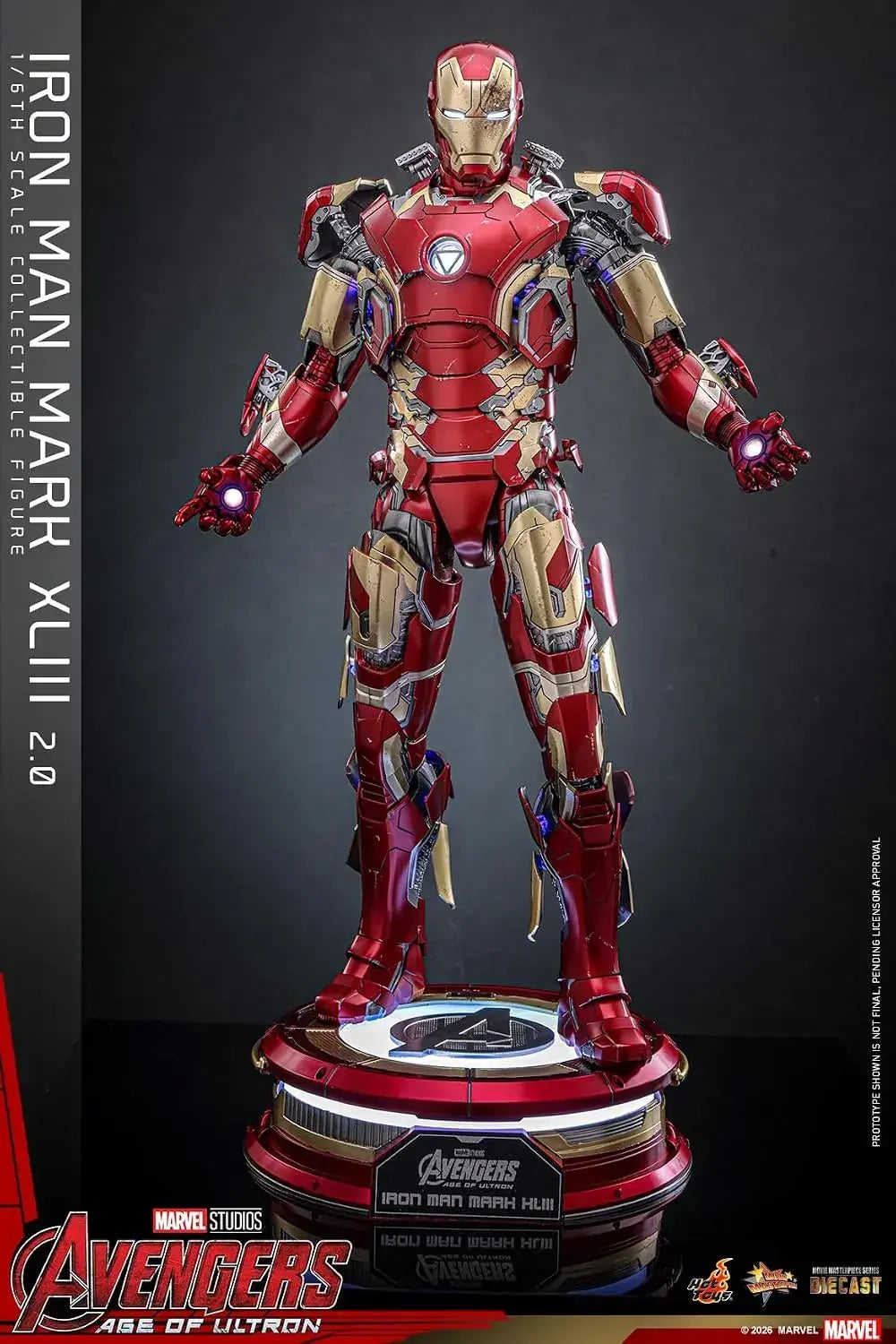 Hot Toys Iron Man Mark 43 Age of Ultron 1/6 Scale Figure Light-Up