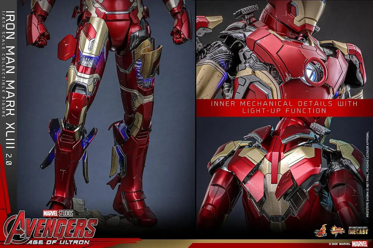 Hot Toys Iron Man Mark 43 Age of Ultron 1/6 Scale Figure Light-Up