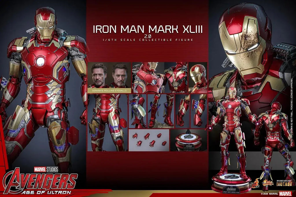 Hot Toys Iron Man Mark 43 Age of Ultron 1/6 Scale Figure Light-Up