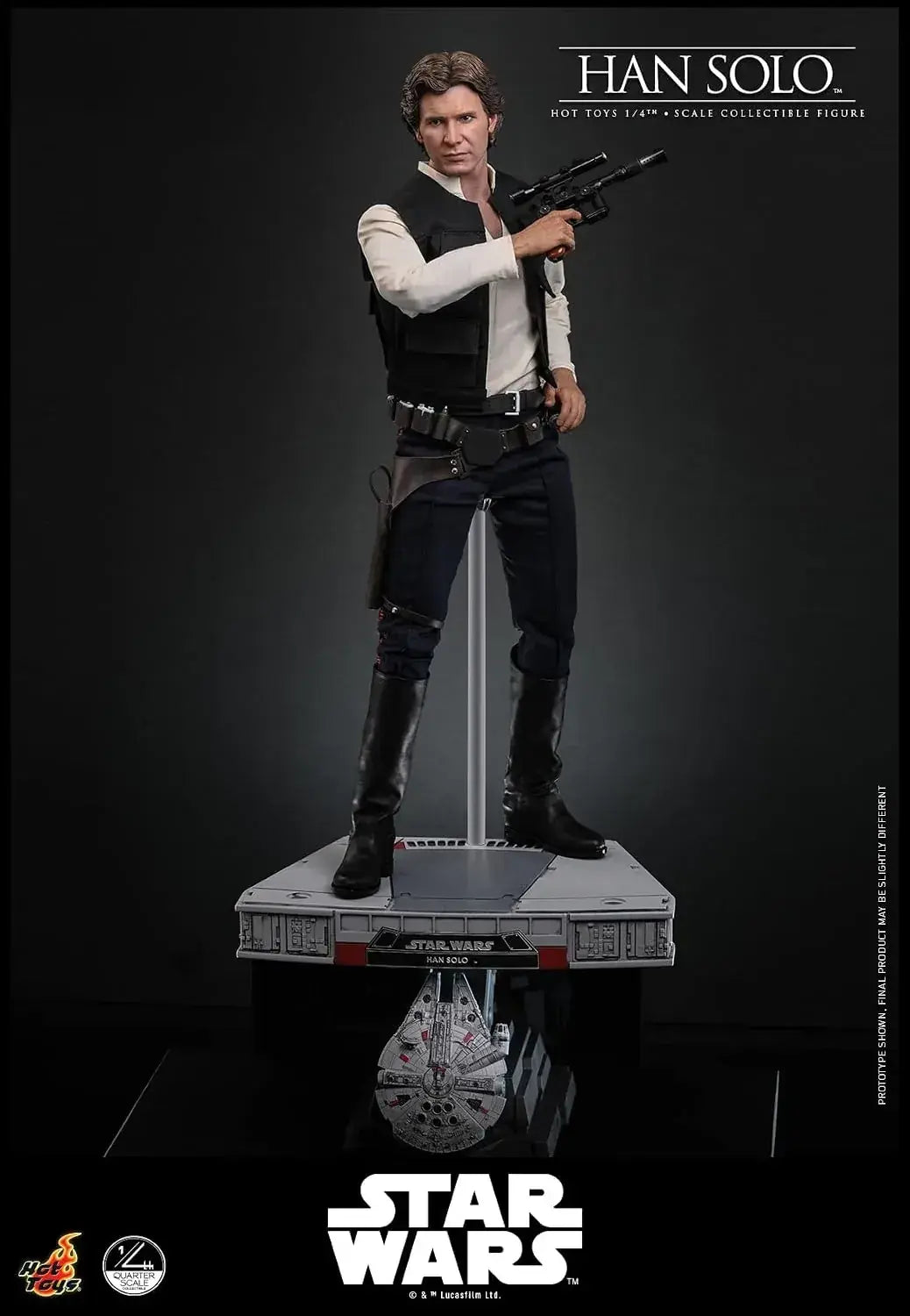 Hot Toys Star Wars Han Solo 1/4 Scale Figure Stability Display 46cm