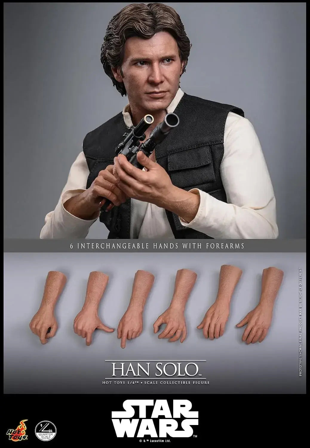 Hot Toys Star Wars Han Solo 1/4 Scale Figure Stability Display 46cm