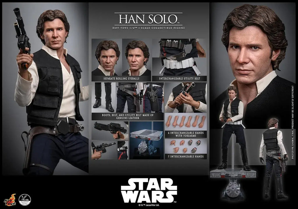Hot Toys Star Wars Han Solo 1/4 Scale Figure Stability Display 46cm