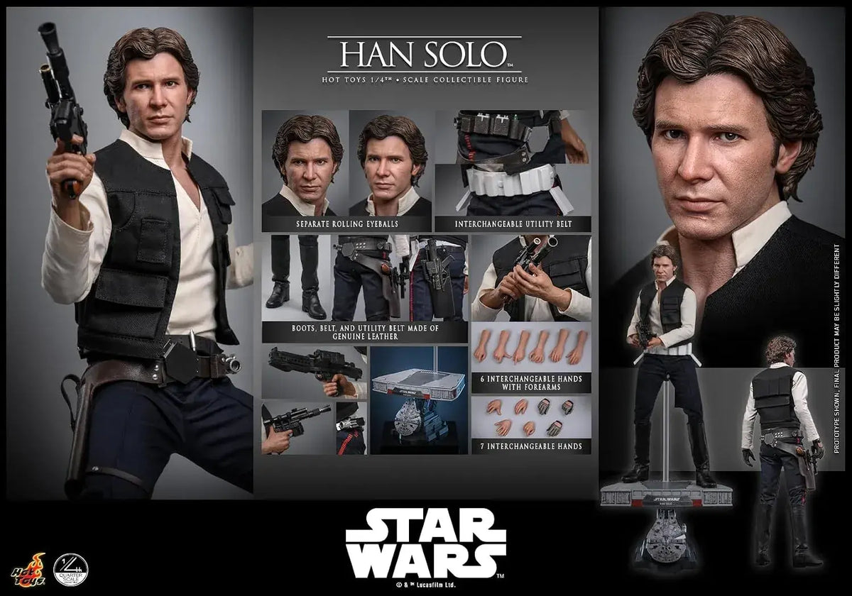 Hot Toys Star Wars Han Solo 1/4 Scale Figure Stability Display 46cm