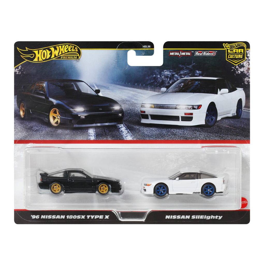 Hot Wheels Premium Car Culture 2-Pack '96 NISSAN 180SX TYPE X & NISSAN SilEighty