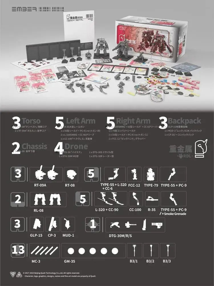 Kotobukiya Ember Obsidian Protocol RDL Heavy Metal Expansion Set