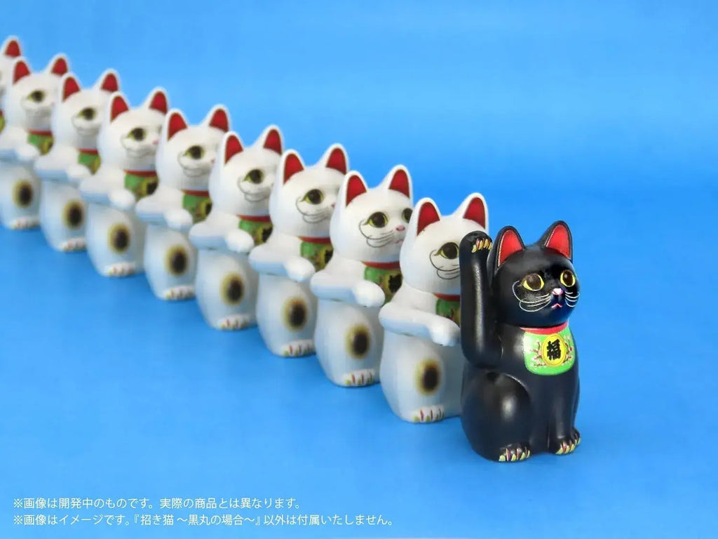 MIC DIY Pripla Black Maru Maneki Neko Plastic Model Kit 9 cm