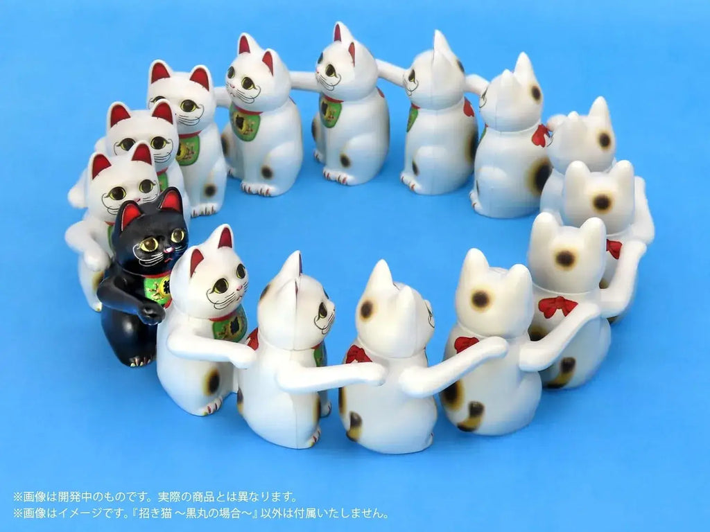 MIC DIY Pripla Black Maru Maneki Neko Plastic Model Kit 9 cm