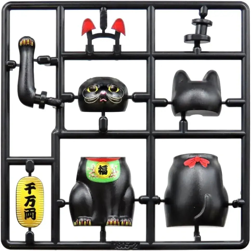 MIC DIY Pripla Black Maru Maneki Neko Plastic Model Kit 9 cm