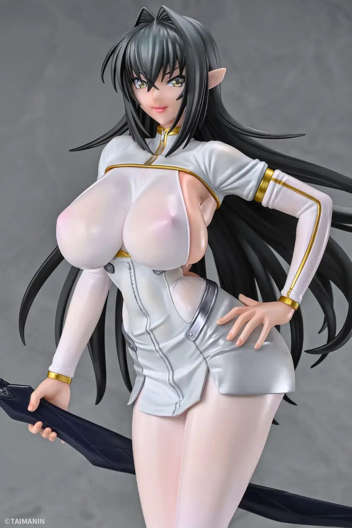 Q-Six Taimanin RPGX Annerose Vajra White Sheer PVC Figure 31cm