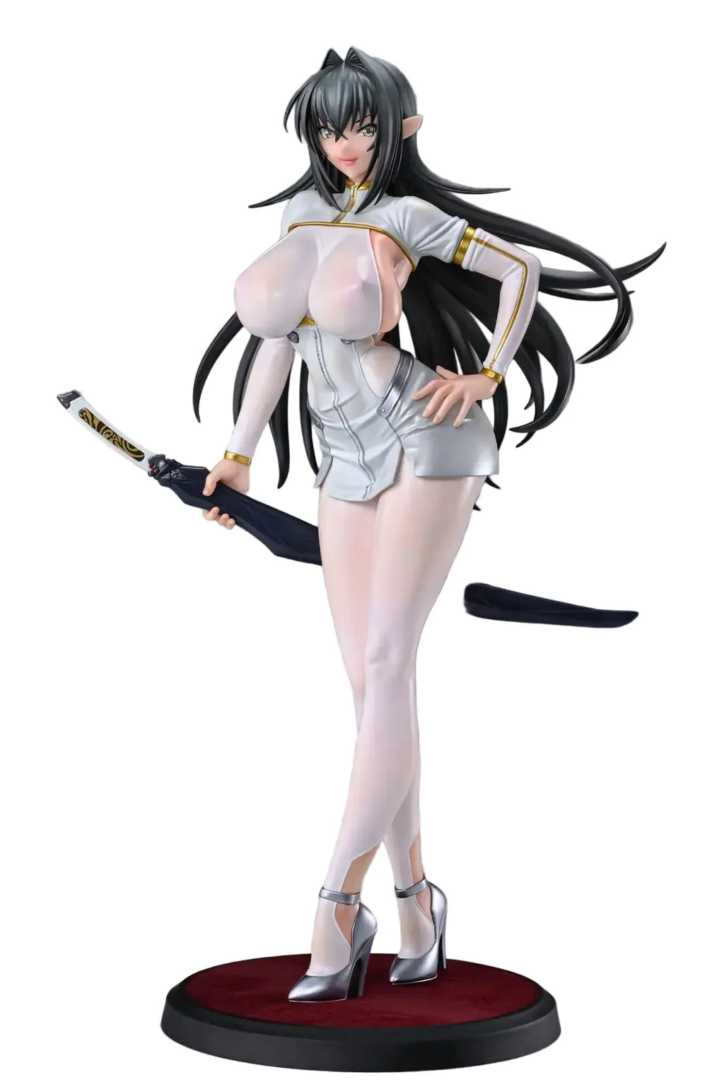 Q-Six Taimanin RPGX Annerose Vajra White Sheer PVC Figure 31cm