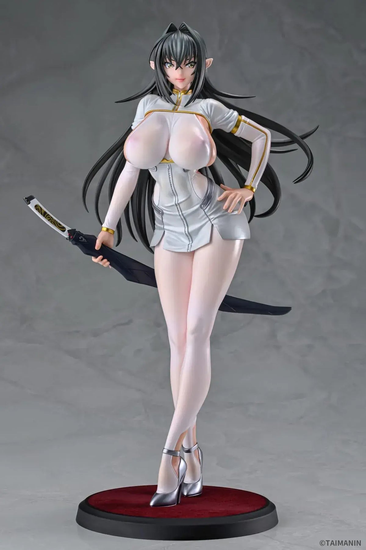 Q-Six Taimanin RPGX Annerose Vajra White Sheer PVC Figure 31cm