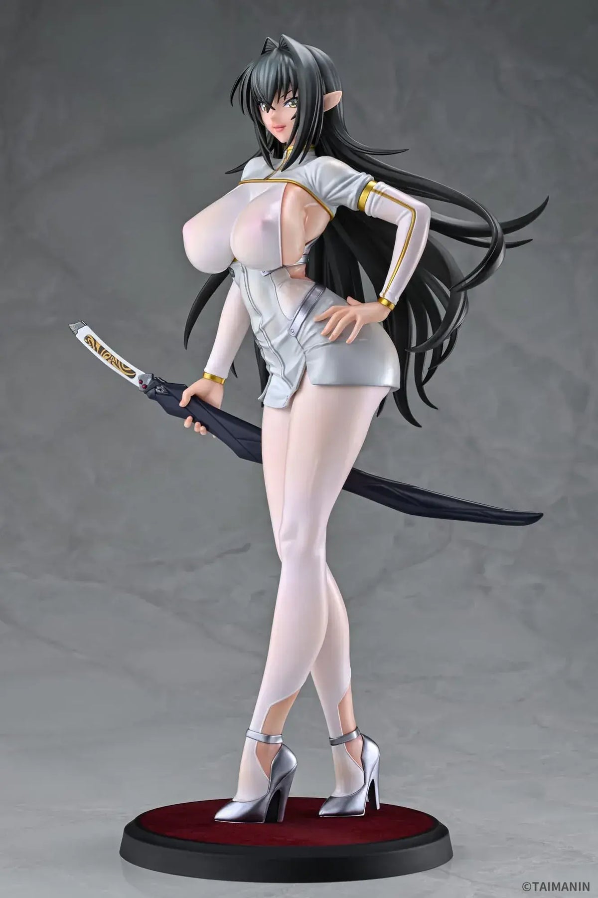 Q-Six Taimanin RPGX Annerose Vajra White Sheer PVC Figure 31cm