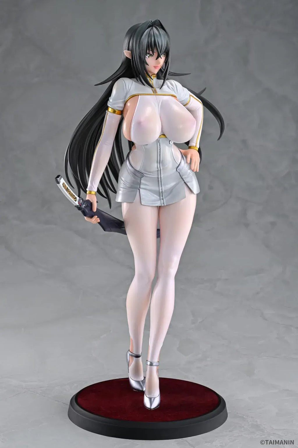 Q-Six Taimanin RPGX Annerose Vajra White Sheer PVC Figure 31cm