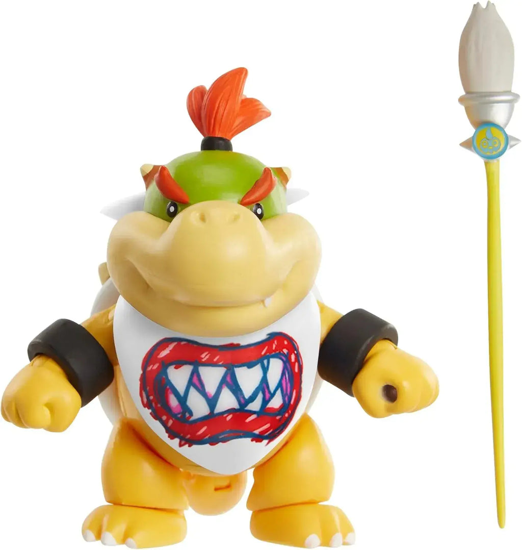 San Ying Super Mario Bowser Jr Figure with Brush, Movable Tail