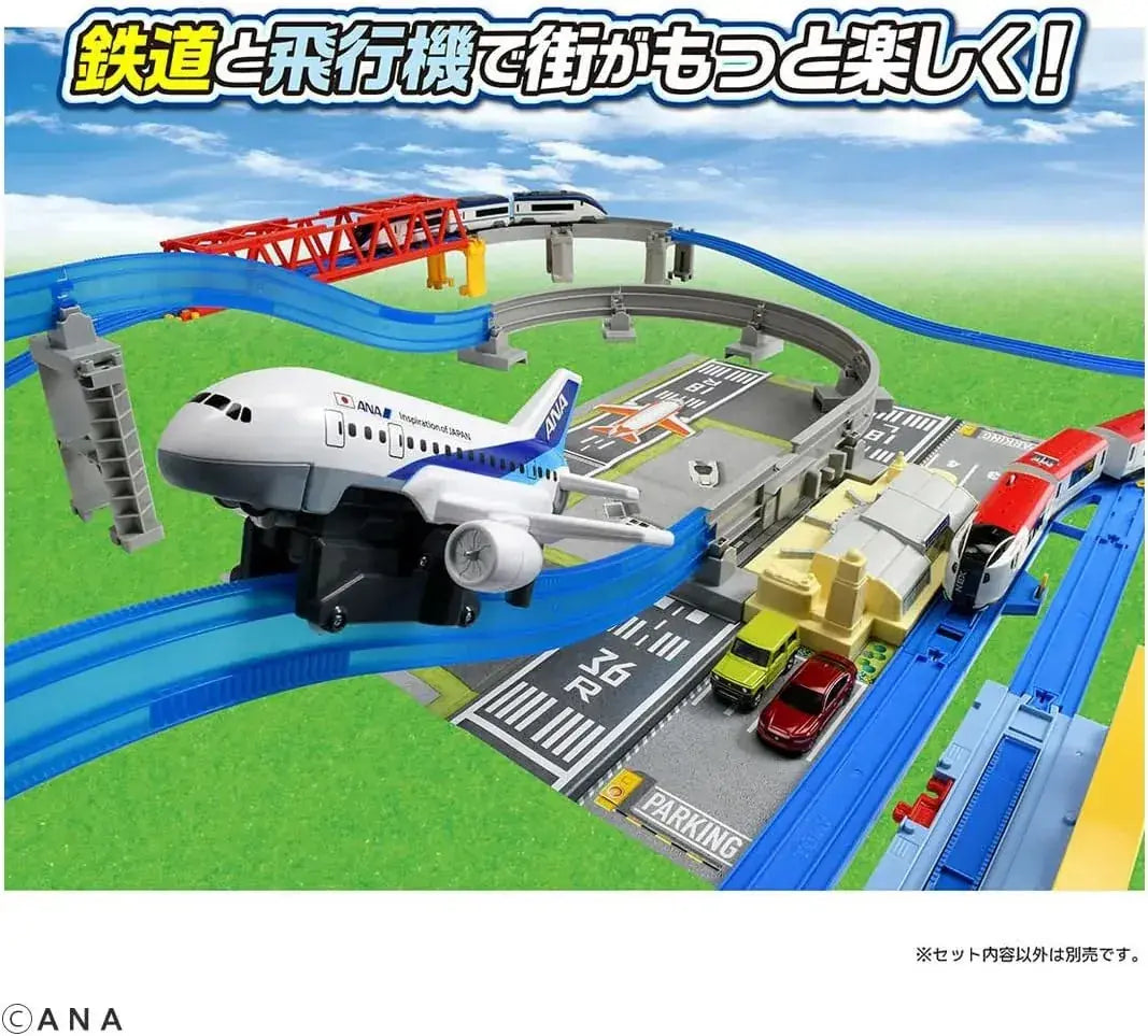 Takara Tomy Plarail ANA Airplane Set Toy with Rail Pieces, 3+