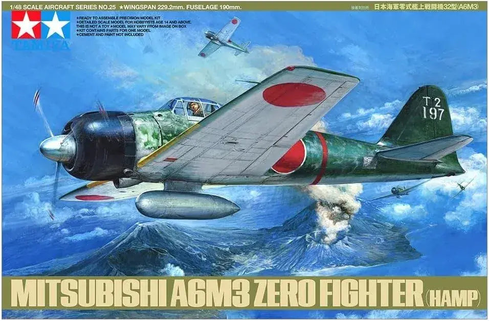 Tamiya A6M3 Zero Fighter 1/48 Scale Plastic Model Assembly Kit