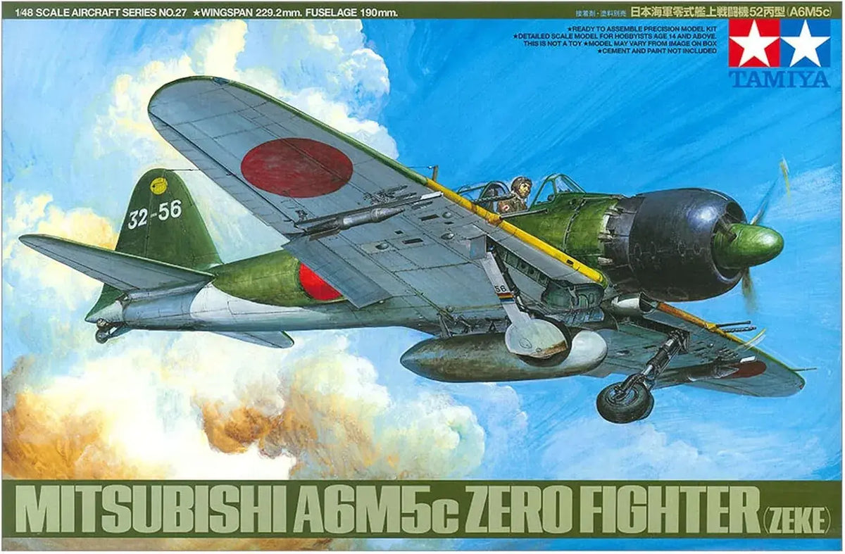 Tamiya A6M5c Zero Fighter 1/48 Plastic Model Aircraft Kit