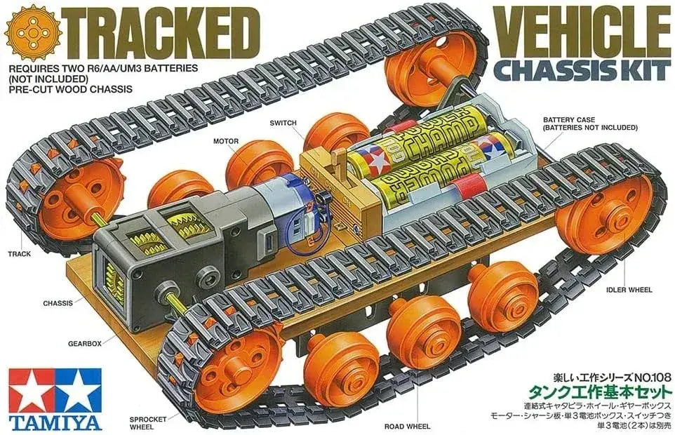 Tamiya Fun Craft Tank Work Basic Motorized Tracked Vehicle Build Kit for Makers