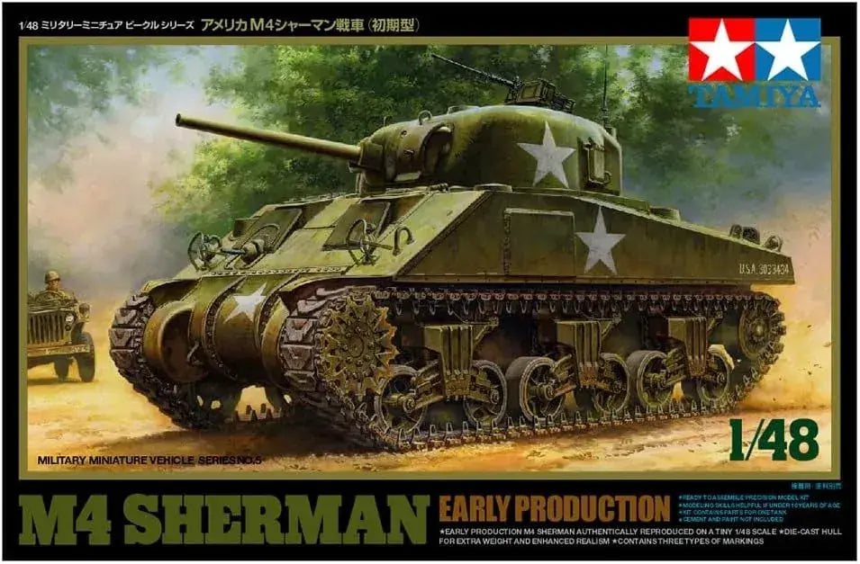 Tamiya Sherman Tank Early M4 1/48 Scale Plastic Assembly Model