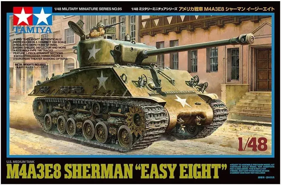 Tamiya M4A3E8 Sherman Easy Eight 1/48 Scale Plastic Model Kit