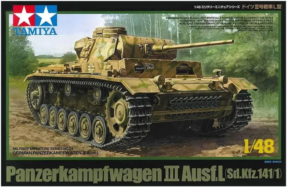 Tamiya Panzer III L Tank 1/48 Scale Military Plastic Model Kit