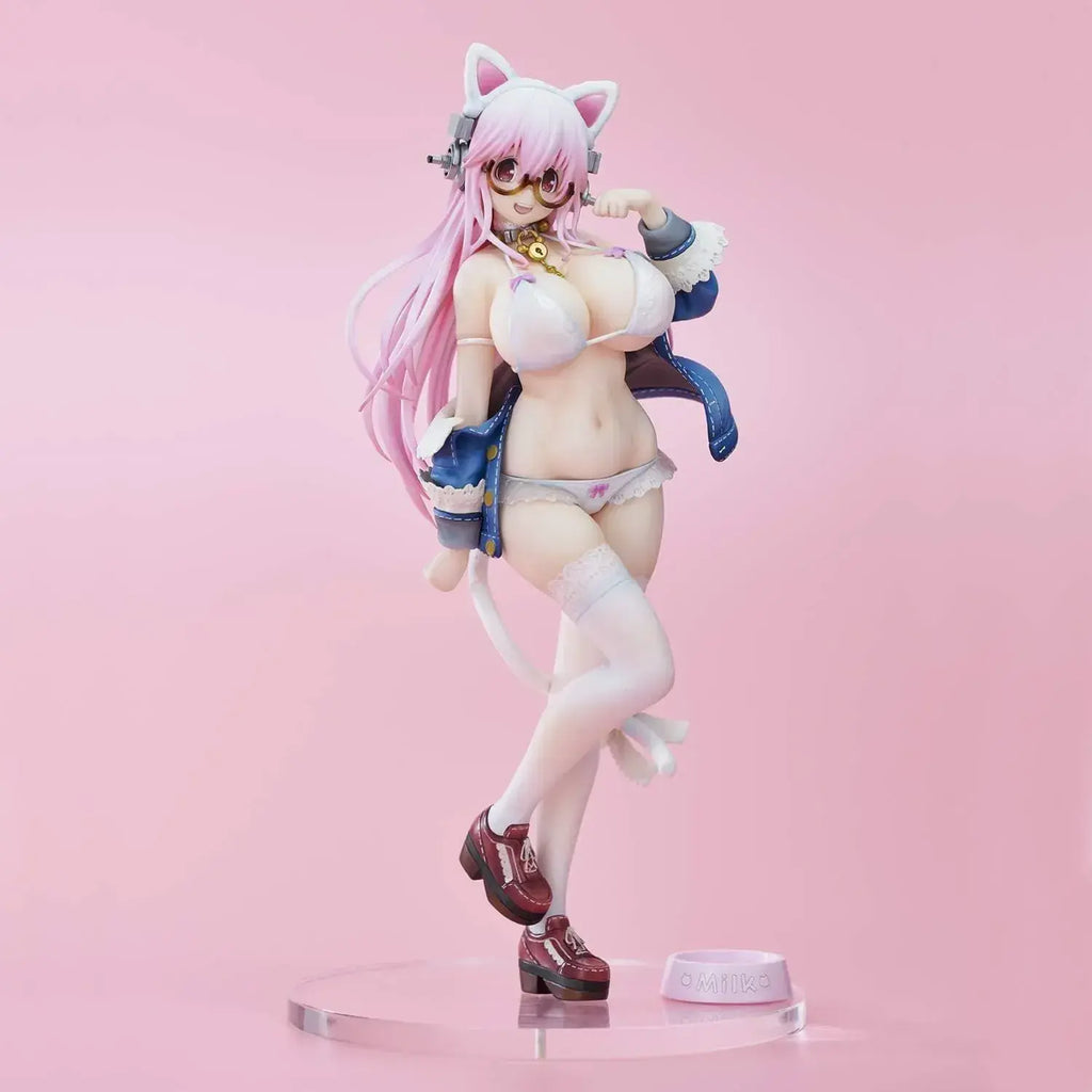Union Creative Super Sonico White Cat PVC ABS Figure 270mm