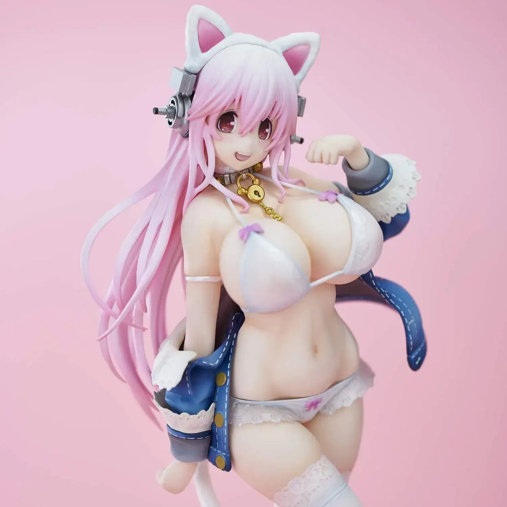 Union Creative Super Sonico White Cat PVC ABS Figure 270mm