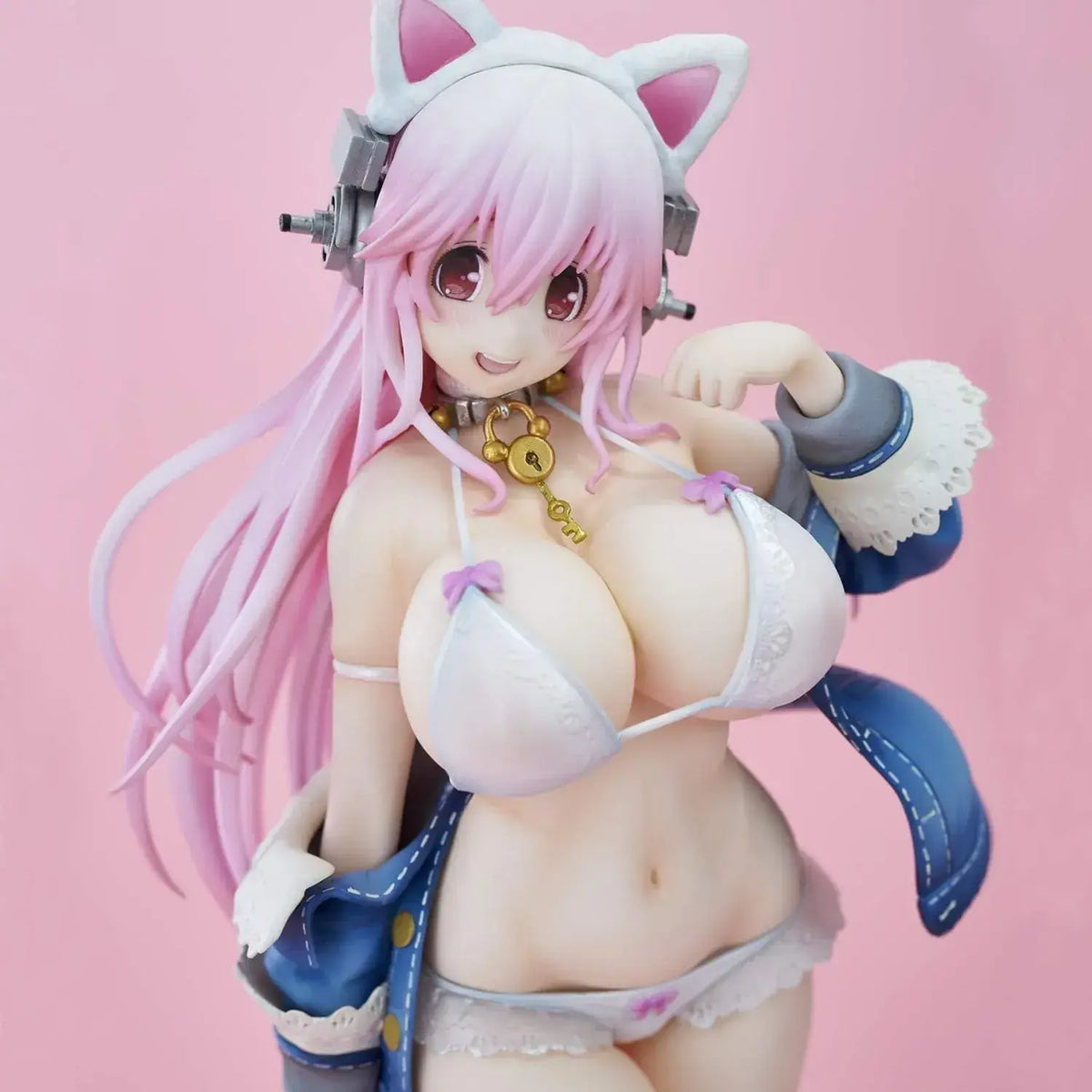 Union Creative Super Sonico White Cat PVC ABS Figure 270mm