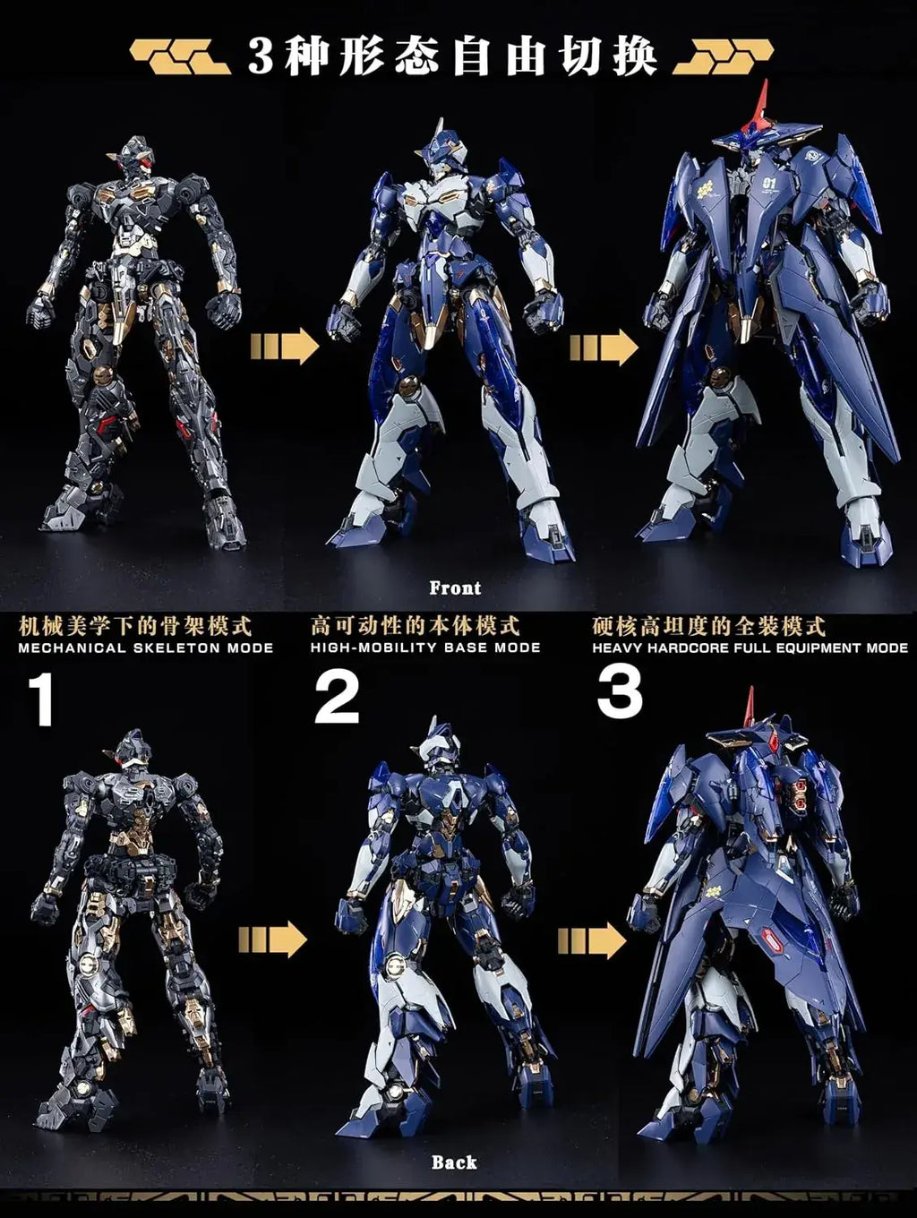 Xiaot Dragon Emblem Leiyou 1/100 Scale Blue Plastic Model Kit